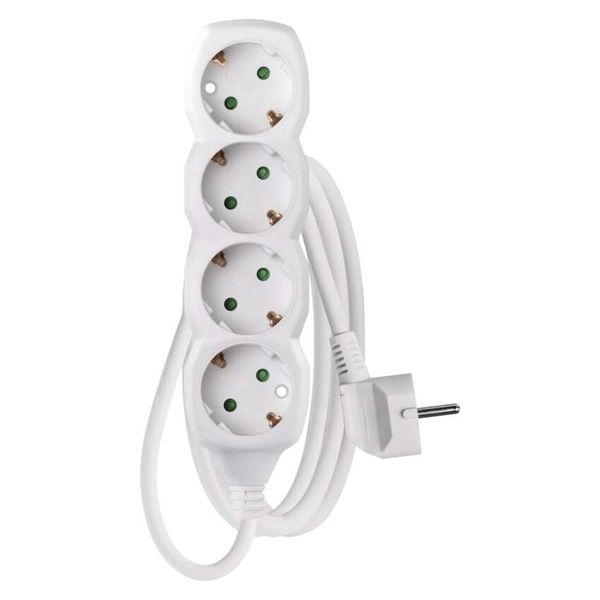 Extension Cord 1.5 m / 4 sockets / white / PVC / 1 mm2 image 1