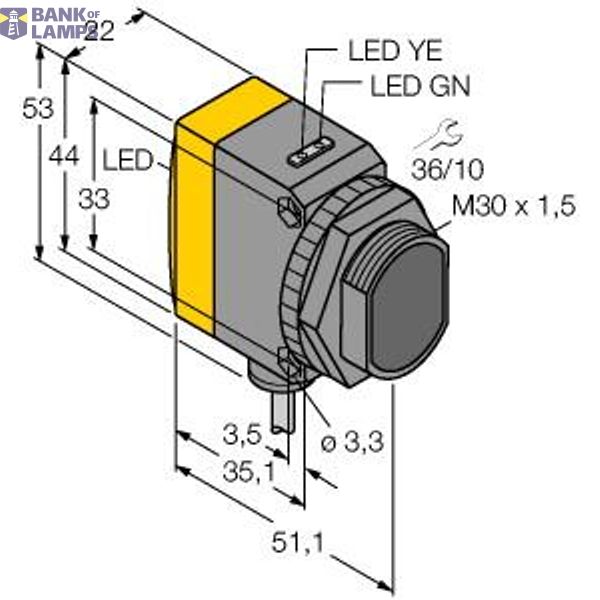 Photoelectric Sensor Opposed Mode Sensor (Emitter/Receiver)   QS30VR3R W/30 image 2