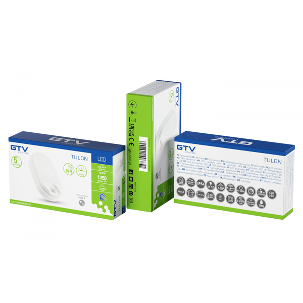 LED luminaire TULON with motion sensor, 15 W, 1350 lm, 4000K, AC220-240V, IP54, oval, white image 2