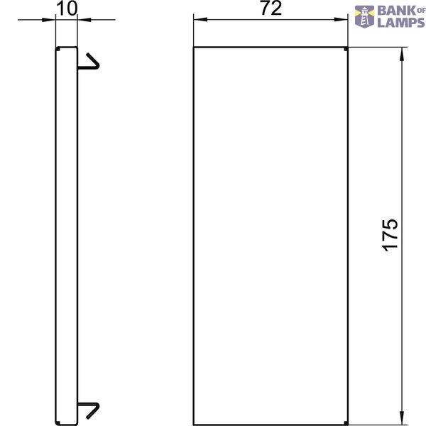 GS-E70170LGR End piece  70x170x10 image 2