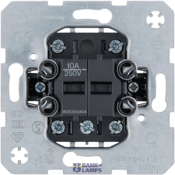 2-gang 2-button switch, 4 changeover contacts, mechanism, screw terminals image 1