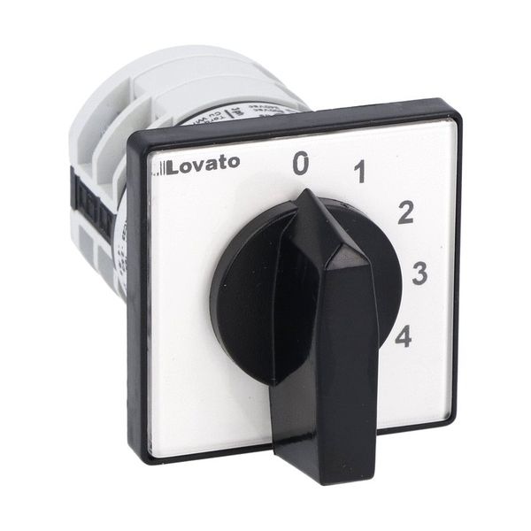 Rotary cam switch 7GN series, multi-step 0-1-2-3-4, 1 pole 16A, for front mounting with black handle, front plate 48X48mm image 1