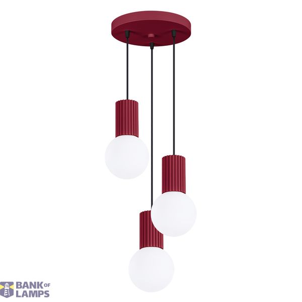 Pendant lamp HALO 3P burgundy image 3
