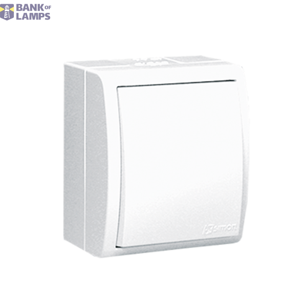 Splash-proof intermediate switch with indicator light, IP54, 10AX, Screw, white image 1
