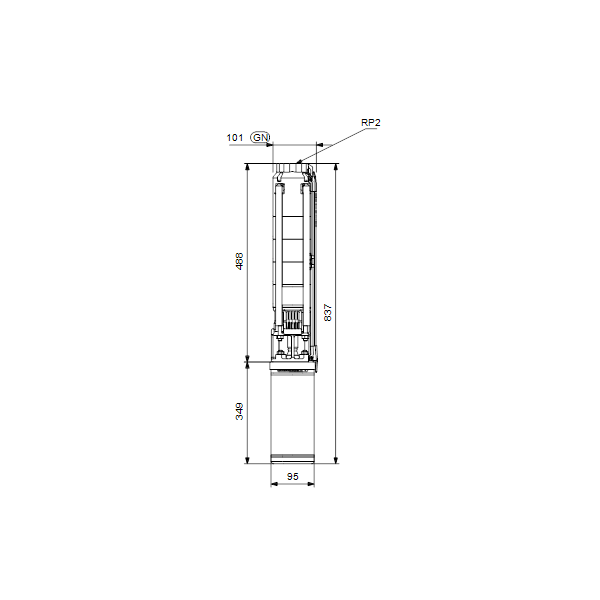 Submersible deepwell pump SP9- 5 RP2 4&quot;1X230/50 1.1KW image 3