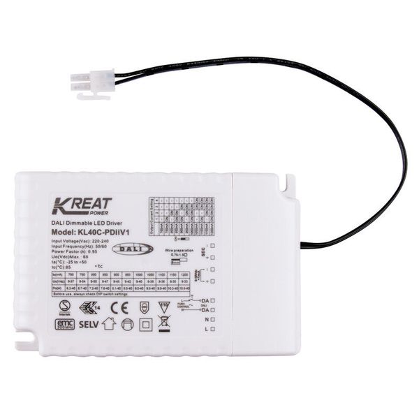 DALI dimmable driver 40W PF 0.9 output voltage DC6-58V output current 700-1200 mA image 1