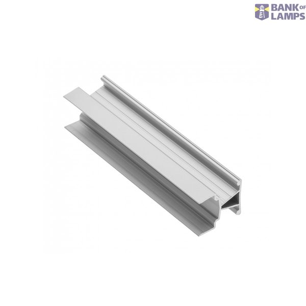 LED partition aluminum profile narrow, studded GLAX silver PLATE 19mm L= 3007 mm image 1