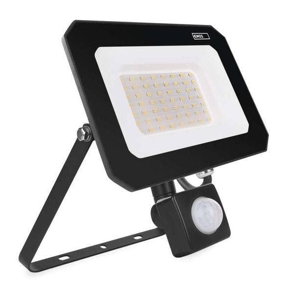 LED floodlight SIMPO with motion sensor, 50 W, black, neutral white image 1