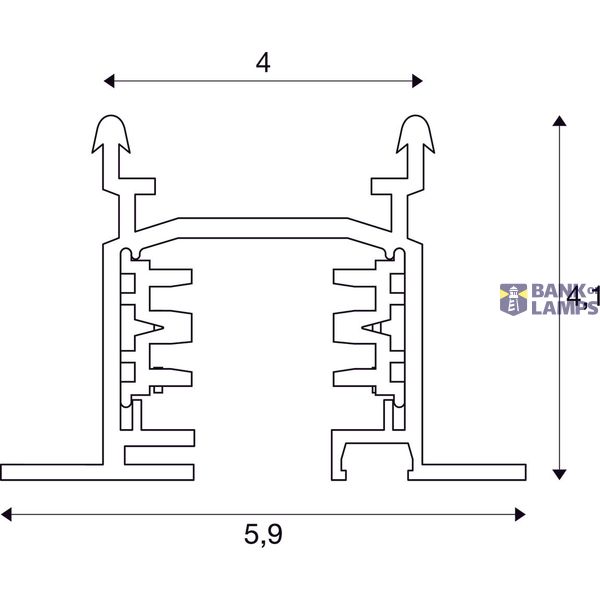 EUTRAC 3-circuit recessed track, white, 3m image 2