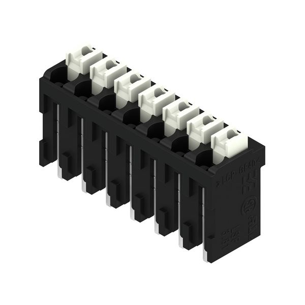 Printed circuit board terminals, 3.81 mm, Number of poles: 7, 180°, Solder pin length (l): 1.5 mm, black, PUSH IN with actuator, Clamping range, max. : 1.5 mm², Tape image 4