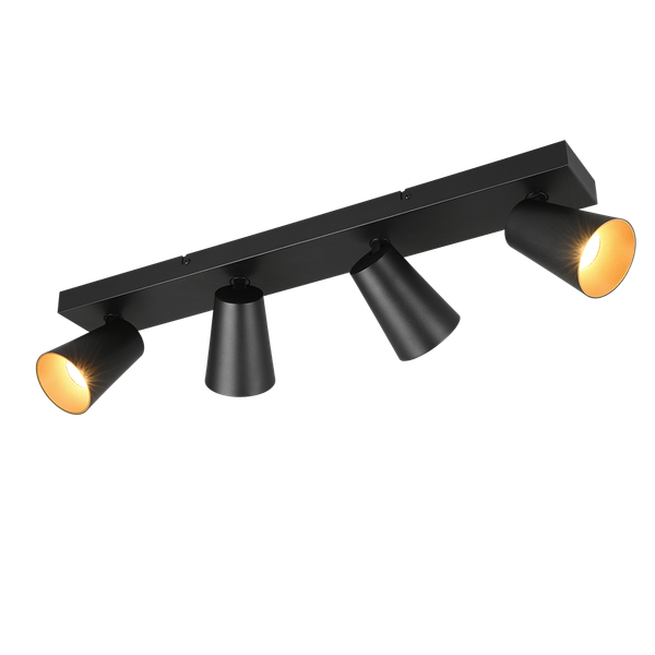 Sharp spot 4-pc GU10 matt black/gold image 1