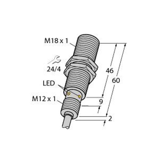 Inductive Sensor For the Food Industry   BI8U-EM18MWD-VN6X 7M image 1