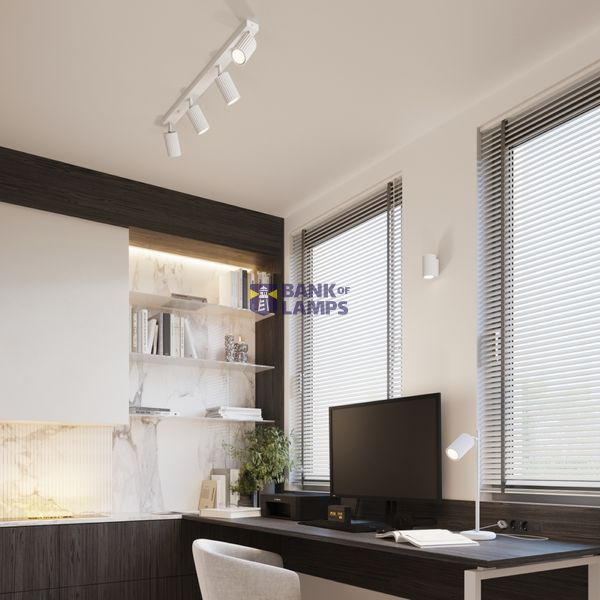 CEILING STRIP WITH FOUR WHITE SPOTLIGHTS FROM THE CARBON SERIES FOR A MODERN LIVING ROOM image 12