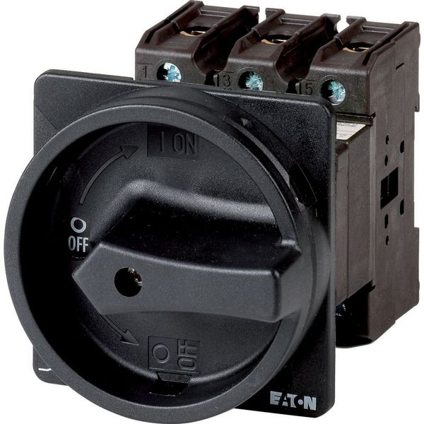 P3-63/V/SVB-SW/HI11 Main switch, P3, 63 A, rear mounting, 3 pole, 1 N/O, 1 N/C, STOP function, With black rotary handle and locking ring, Lockable in the 0 (Off) position image 3