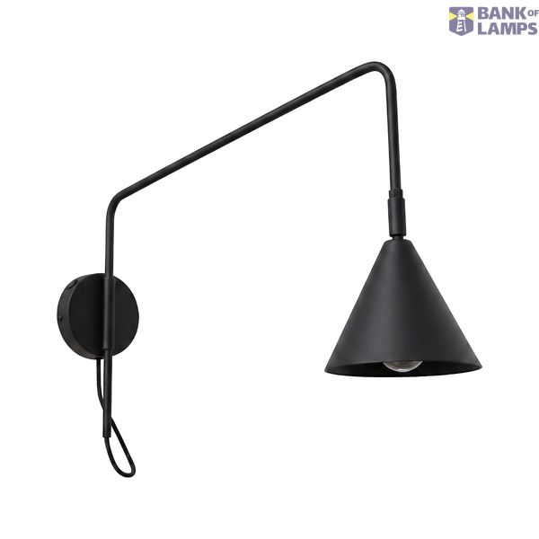 Wall lamp NOX 1 black with a switch image 2
