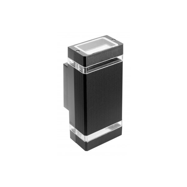 Facade luminaire bidirectional NESSA, 2*GU10, max. 2*50 W, IP54, square, black image 1