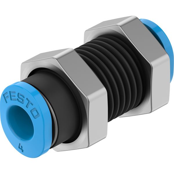 QSMS-4-100 Push-in bulkhead connector image 1