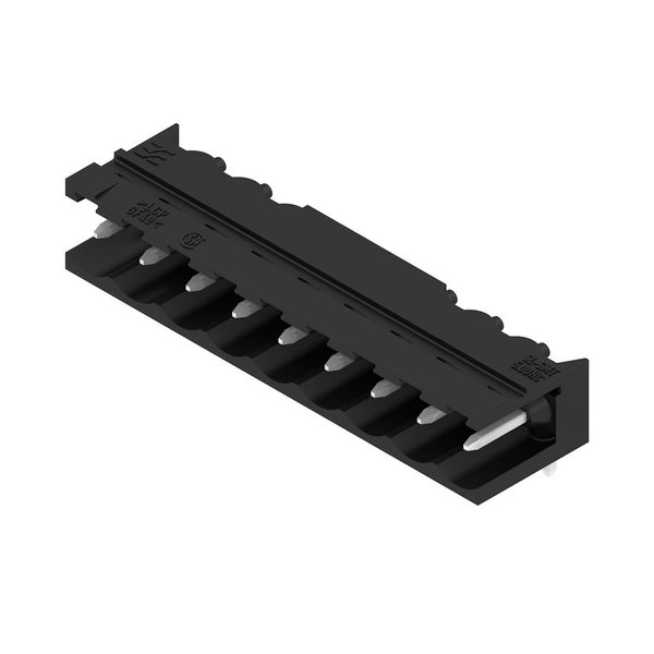 PCB plug-in connector, male header, open side, THT/THR solder connection, 5.00 mm, Number of poles: 9, 90°, Solder pin length (l): 3.2 mm, tinned, black, Box image 2