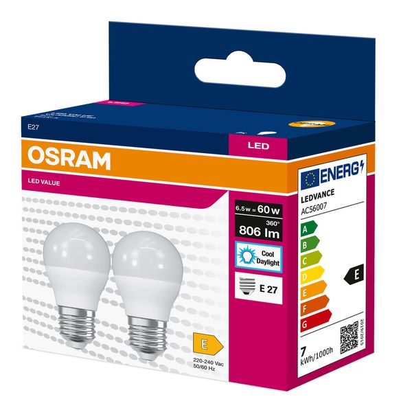 VALUECLP60 6,5W/865 230VFR E27 FS2 OSRAM image 2