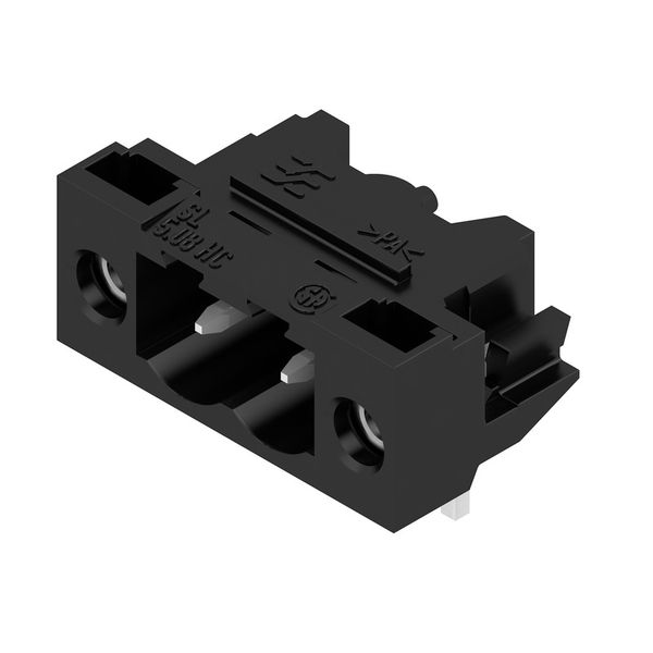 PCB plug-in connector, male header, Solder flange, THT solder connection, 5.08 mm, Number of poles: 2, 90°, Solder pin length (l): 3.2 mm, tinned, black, Box image 2