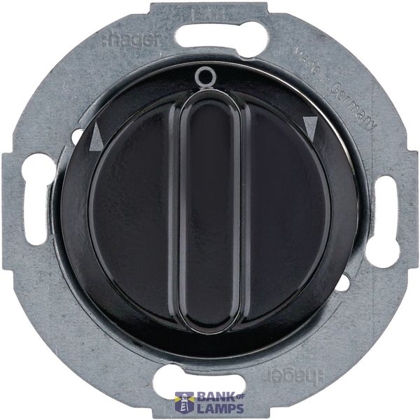 Jal. rotary switch, 2-pole with knob, Series 1930/Glass, black image 1