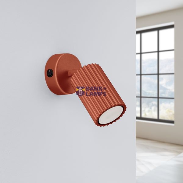 MODERN WALL LAMP WITH A RED GROOVED SWITCH, KARBON FAMILY image 3