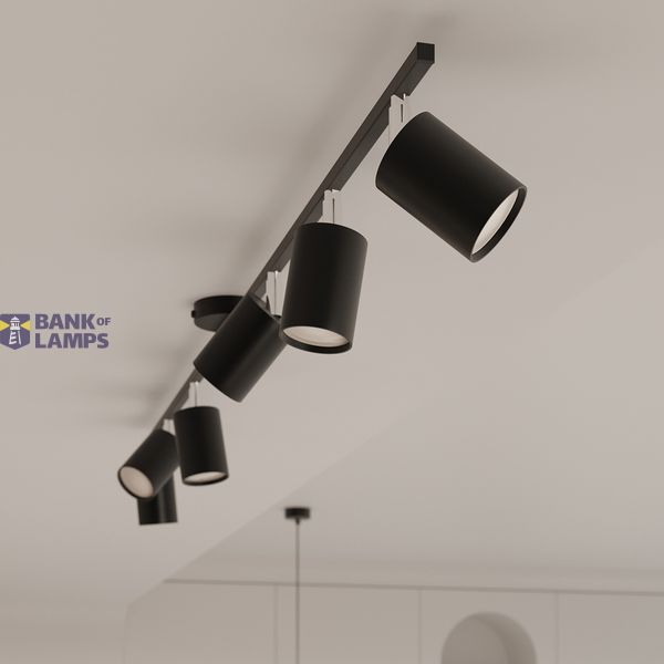 LEMMI 6 CHANDELIER BLACK GU10 6X10W IP20 image 6