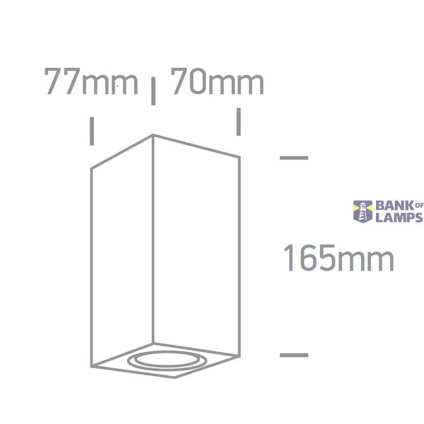 BLACK WALL LIGHT GU10 2x10W IP65 image 2