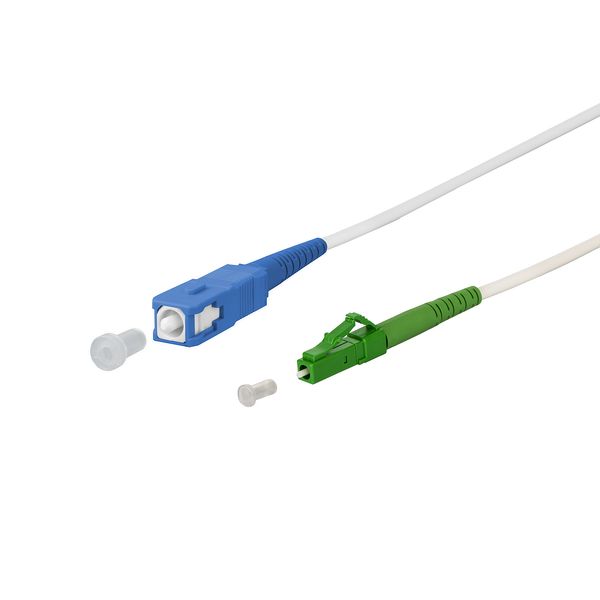 OpDAT patch cord SC-S/LC-S APC OS2, white, 30.0 m image 1