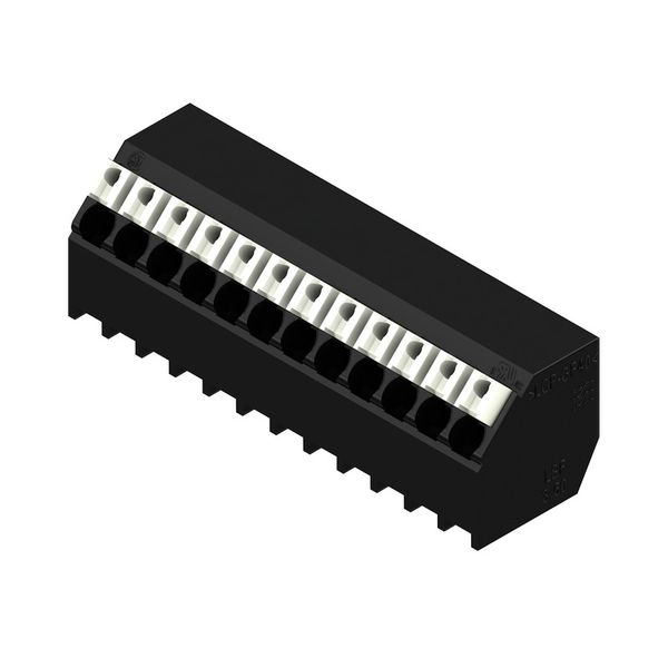 Printed circuit board terminals, 3.50 mm, Number of poles: 12, 135°, Solder pin length (l): 1.5 mm, black, PUSH IN with actuator, Clamping range, max. : 1.5 mm², Tube image 3