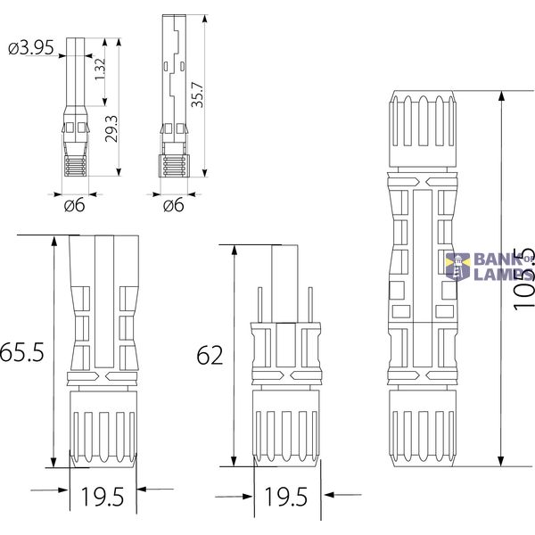 Solar connector MC4 ZS 1500V 4-6mm2 complete (male and female) image 2