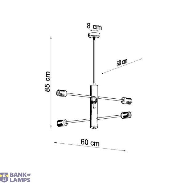 CHANDELIER DUOMO 6 E27 6X60W IP20 image 3