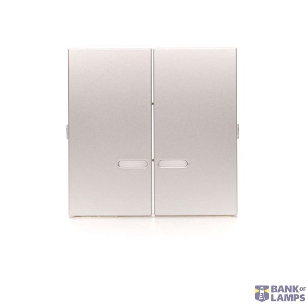 Double rocker for illuminated mechanisms: SW6/2XLM, SW7/2XM, SW6P1M, Silver matt, metalic image 1