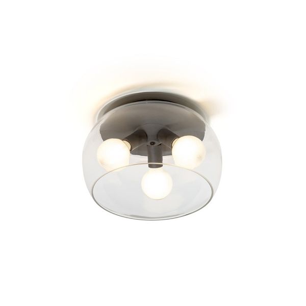 AMANDA ceiling matte black smoke-colored glass 230V LED E27 3x15W image 1