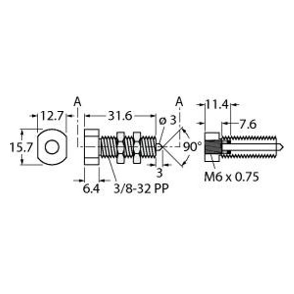 Sensing Tip Plastic Fiber   TGR3/8MPFMQ image 1