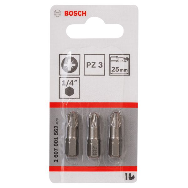 Screwdriver bit Extra Hard PZ 3, 25 mm 3 pcs. image 1