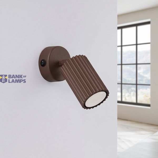 Wall lamp KARBON brown with a switch image 6