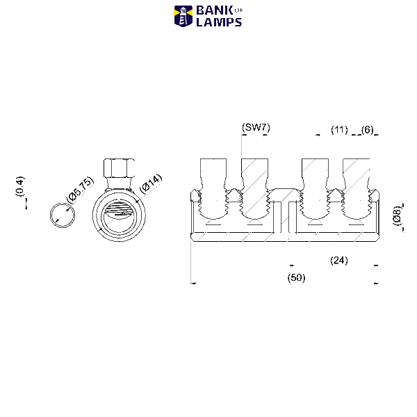 Cable connector mechanical Al 10-35 Cu 4-25 mm² 4 screws image 1