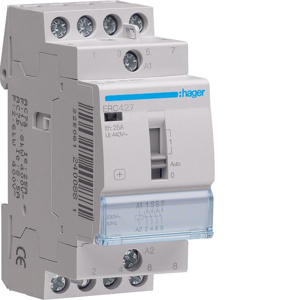 Override Contactor 25A, 2NO+2NC, 230V image 1