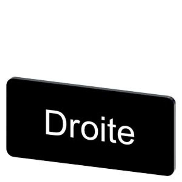 Labeling plate 12.5 x 27 mm, label black, labeling: DROITE image 1