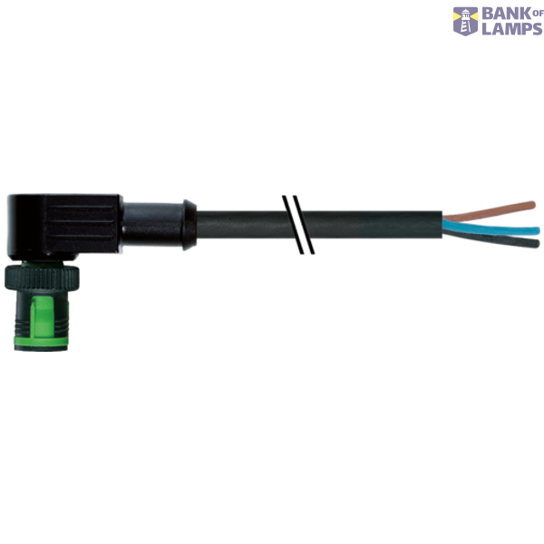 MQ12 male 90° A-cod. with cable PUR 4x0.34 bk 10m image 1
