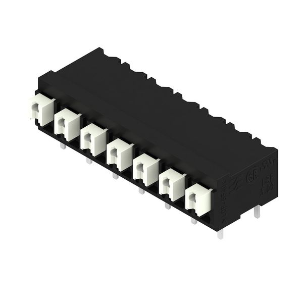 Printed circuit board terminals, 5.00 mm, Number of poles: 7, 90°, Solder pin length (l): 3.5 mm, black, PUSH IN with actuator, Clamping range, max. : 1.5 mm², Tape image 5