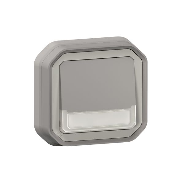 PLEXO CHANGEOVER PUSH BUTTON LOCATOR WITH LABEL HOLDER - GREY - FLUSH image 1
