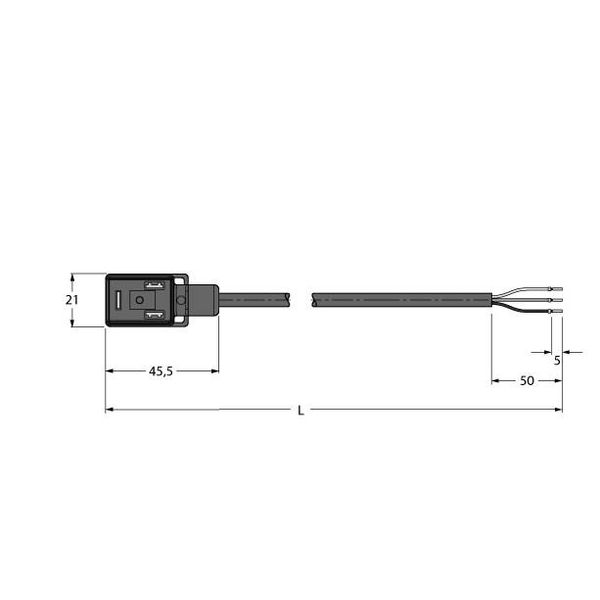 Valve connector BI type Connection Cable   VIS02-A80E-2/TEL image 1
