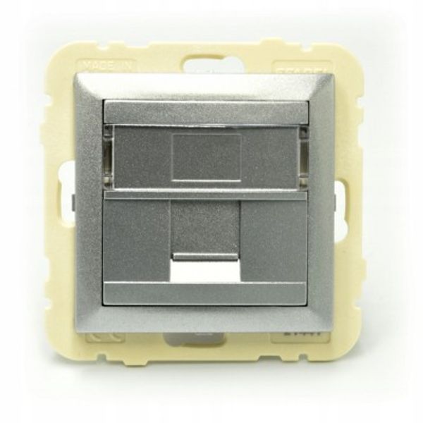 COV RING W/SING SUPPORT F/RJ45 CONNECT ALUMIN image 1
