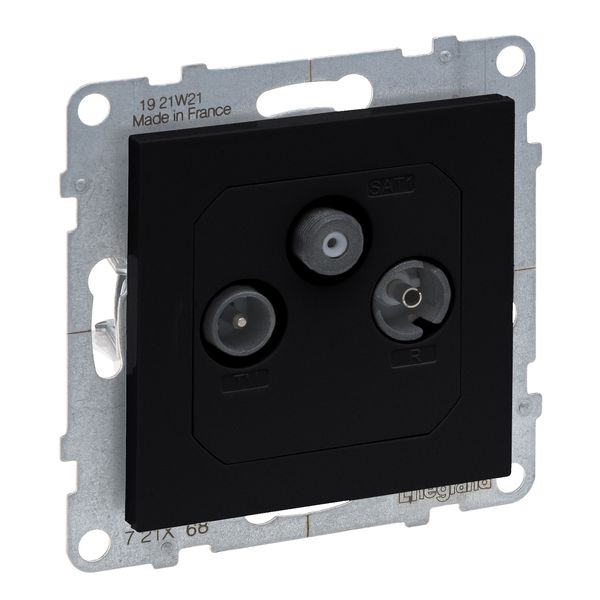 TV-R-SAT MALE PASSTHROUGH 14dB BLACK image 1