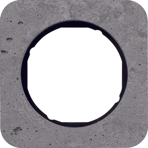 Frame 1gang, R.1, grey/black glossy, grd. concrete image 1