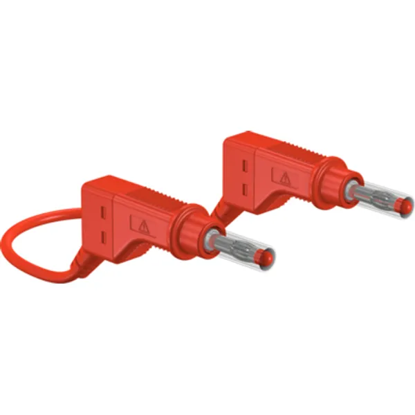 Measuring lead with (4 mm plug, spring-loaded, straight) to (4 mm plug, spring-loaded, straight), 500 mm, red, silicone, 1.0 mm², CAT II, 66.9406-05022 image 1