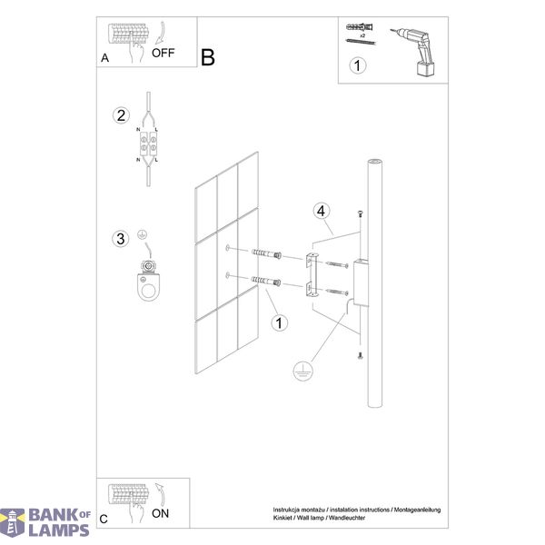 WALL LAMP PASTELO 2 BLACK G9 2X8W IP20 image 6
