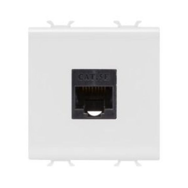 RJ45 SOCKET - CATEGORY 5e - UTP - 2 MODULES - SATIN WHITE - CHORUSMART image 1
